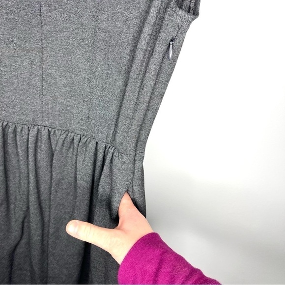 Madewell Ponte Screenplay Cap Sleeve Charcoal Gray Fit and Flare Dress Size XS - Picture 8 of 12